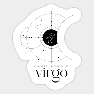 Minimalist Virgo Zodiac Sign Constellation Astrology Aesthetic Horoscope Sticker